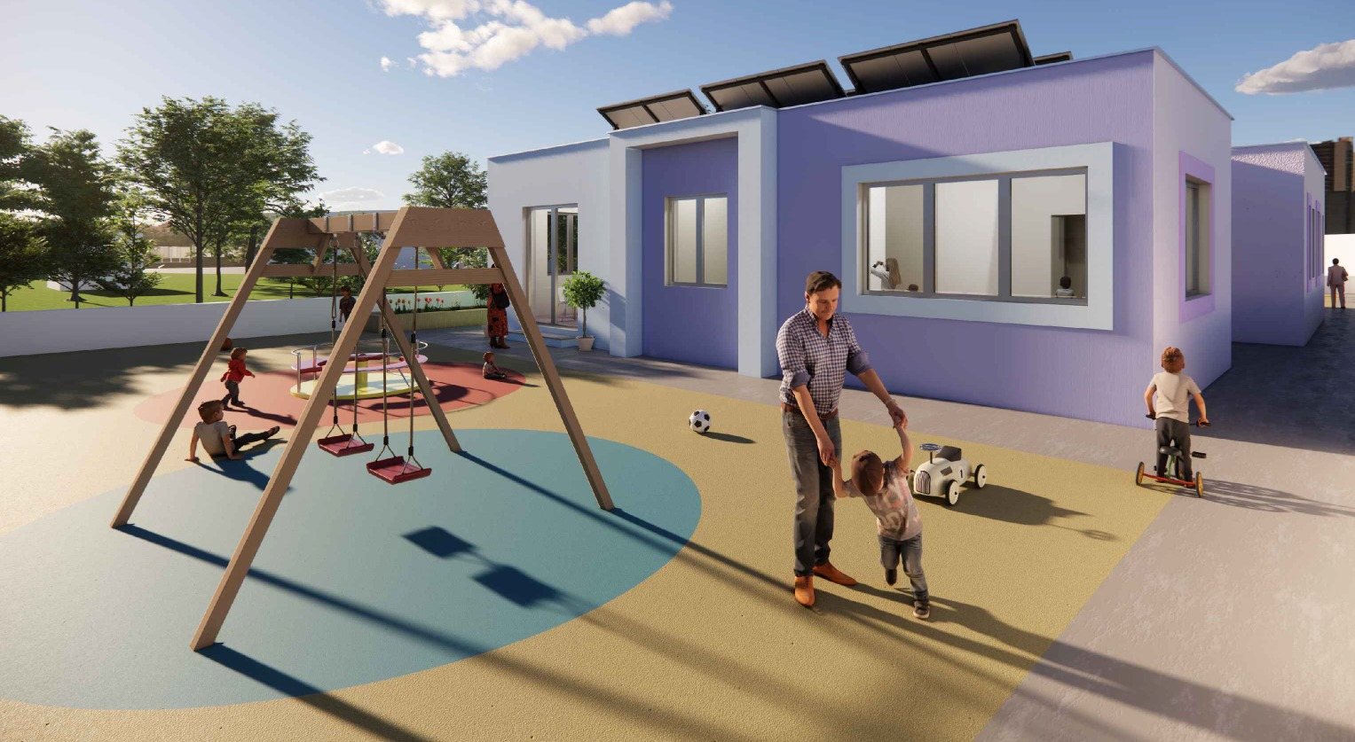 Nuovo asilo nido San Lorenzo, Casaluce – render di progetto